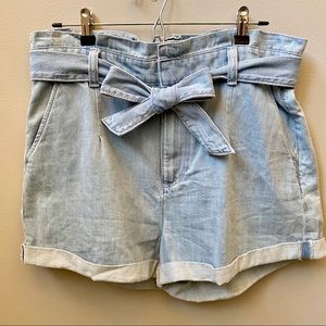 Express | Paper Bag Tie Jean Shorts